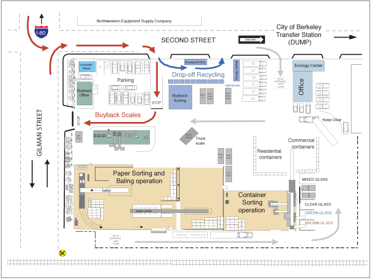 Map of Berkeley Recycling facility